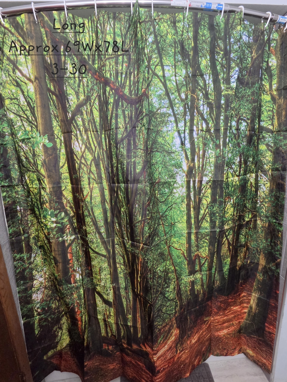 NWOT, Green Forest Path Shower Curtain